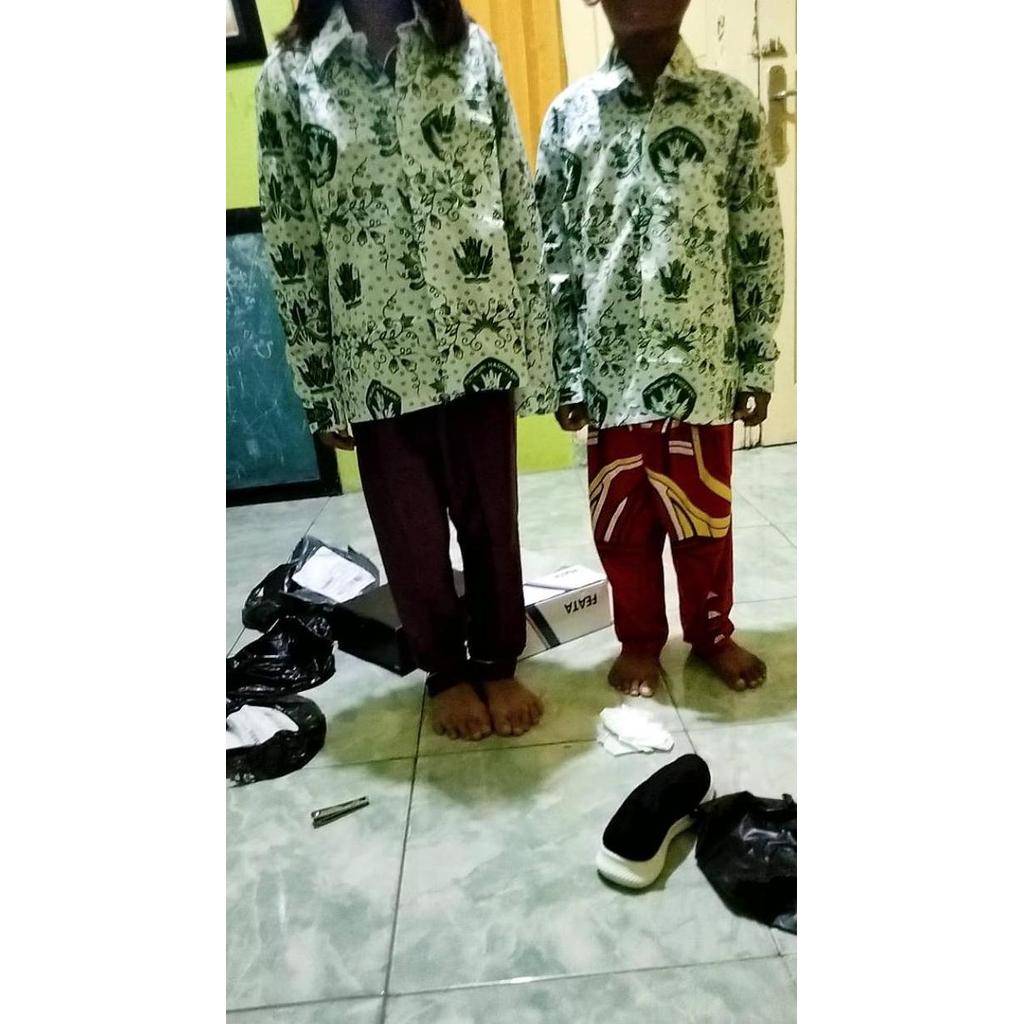 Baju Seragam Batik Putih Hijau SD MI Baju Seragam Sekolah Anak