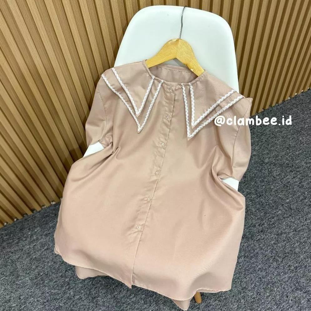 TERMURAH PINKA Blouse Kemeja Kerah Renda