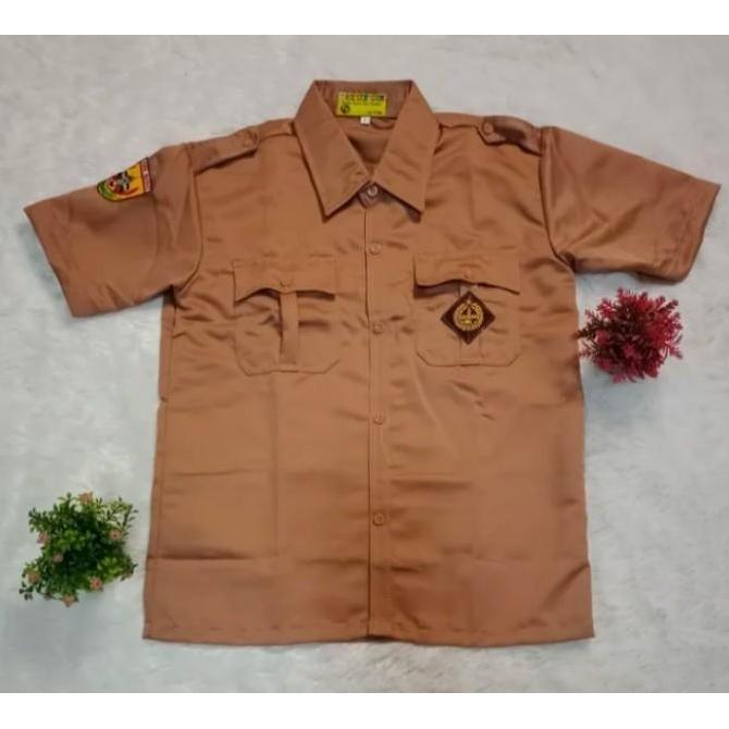 seragam pramuka smp sma baju pramuka lengan pendek bahan elemen