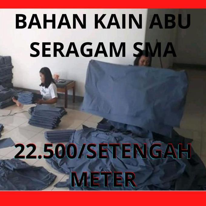 promo paling murah bahan kain abu seragam sma smk