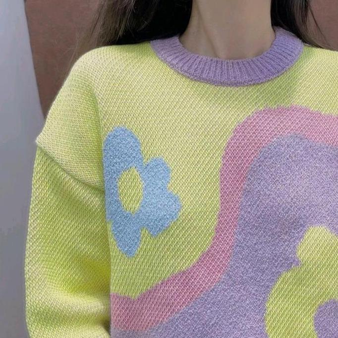 M FESYEN OWEL SWEATER RAJUT OVERSIZE IMPORT OOTD KOREAN STYLE WANITA LENGAN PANJANG BLOUSE SWEATER J