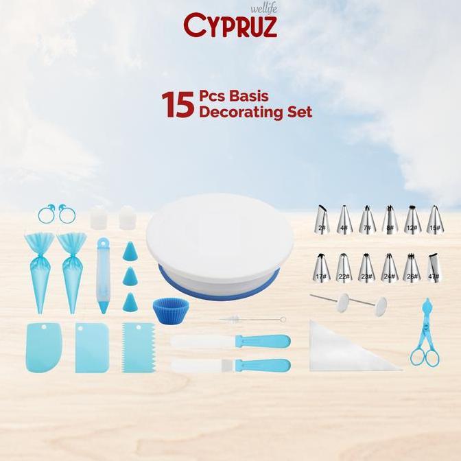 Promo- Cypruz Perlengkapan Kue Set Basic Decorating 15 Pcs