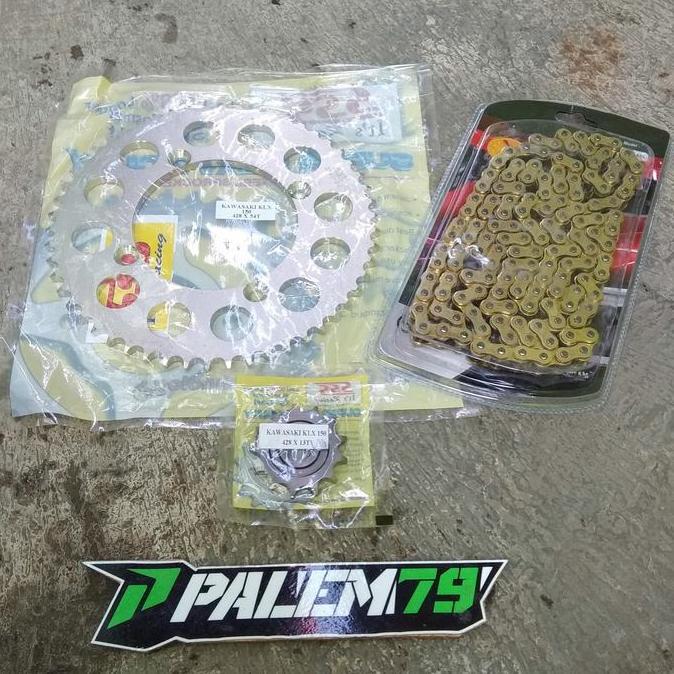 Gear Set KLX 150 S L BF Dtracker - Paket Gir Depan Belakang SSS Rantai