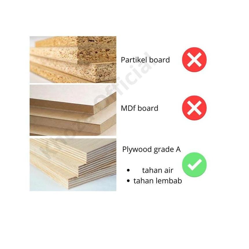 KHOZA Rak stand CPU Komputer Roda / Tatakan CPU Kayu Anti Air , Dudukan CPU Roda Bisa Geser - Rak Ko