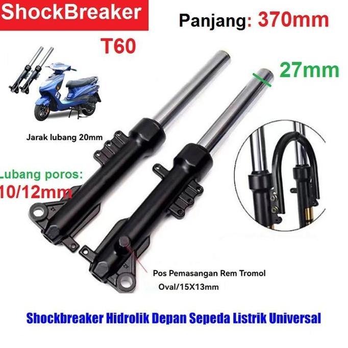 u_umbrellass - shockbreaker hidrolik suspensi depan sepeda listrik universal t6 1 set motor 37mm sho