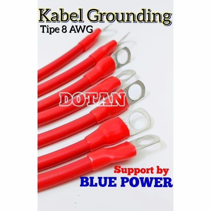 (200 CM) KABEL 8 AWG UNTUK GROUND MOBIL LENGKAP DENGAN SKUN-BLUE POWER