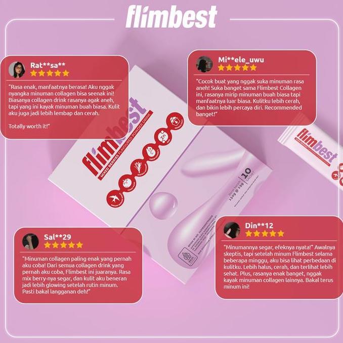 Absolute- Promo Flimbest Vip Collagen 1 Box 5000Mg L-Glutathione 300Mg & 100% Vitamin C White Tomato