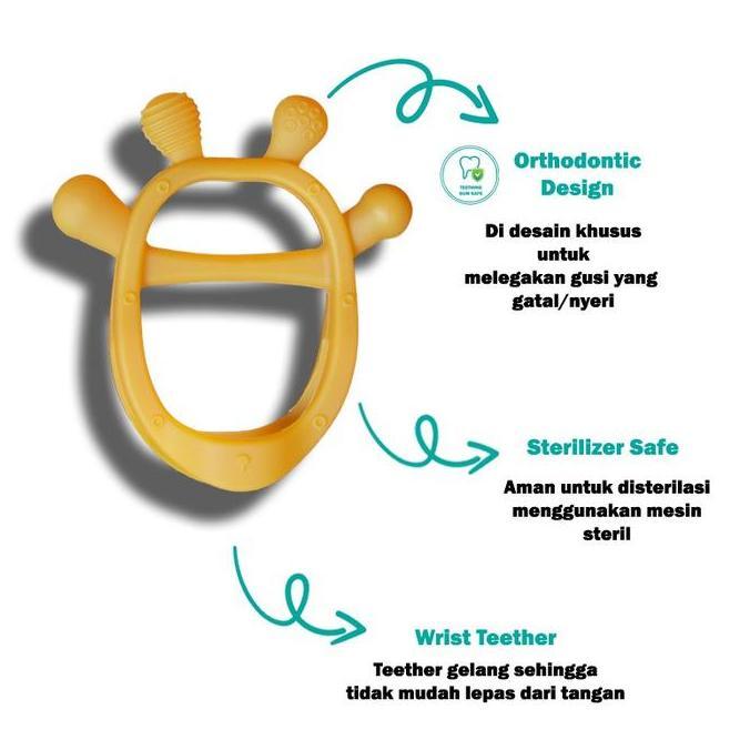 Lock- Yoppo Baby - Teether Gelang Jerapah Free Case / Mainan Gigitan Bayi Bpa Free  Teether Free Cas
