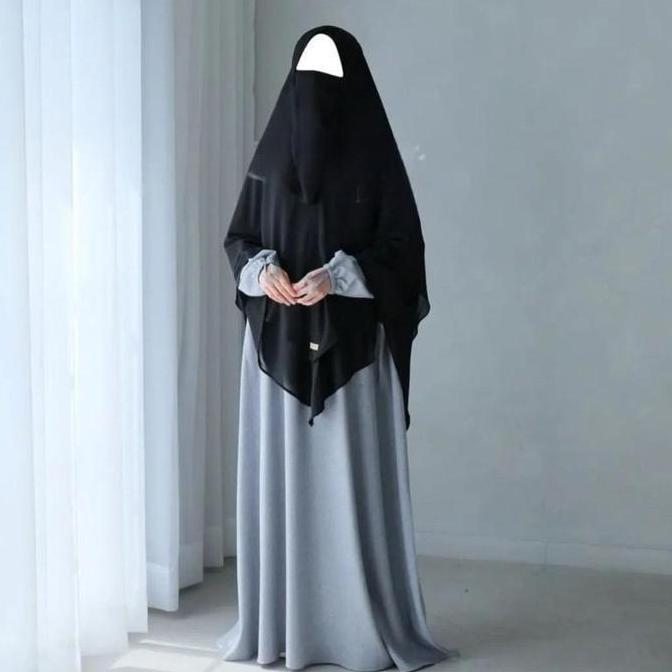 gamis syar'i polos dewasa bahan katun madinah