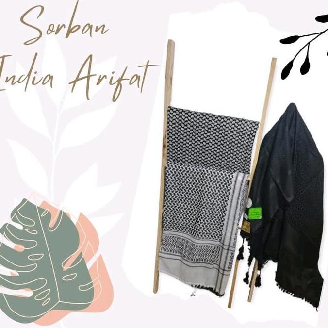 Sorban India Arafat Hitam Putih / Sorban Putih Kotak