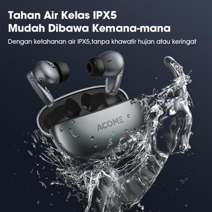 Acome True Wireless Earbuds Headset Bluetooth 5.3 TWS Garansi 1 Thn T8
