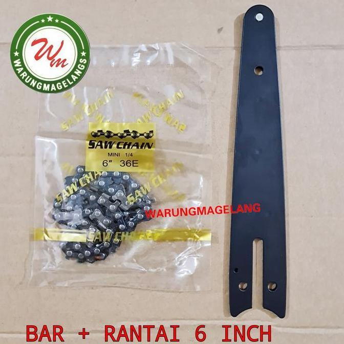 Bar Rantai chainsaw cordless baterai panjang 6 inch for bull xenon