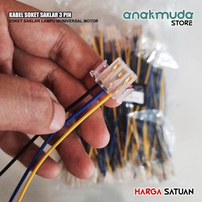 Promo Socket Soket Saklar Kabel Lampu Dim On Off Sein Motor 3 Pin Motor Cod