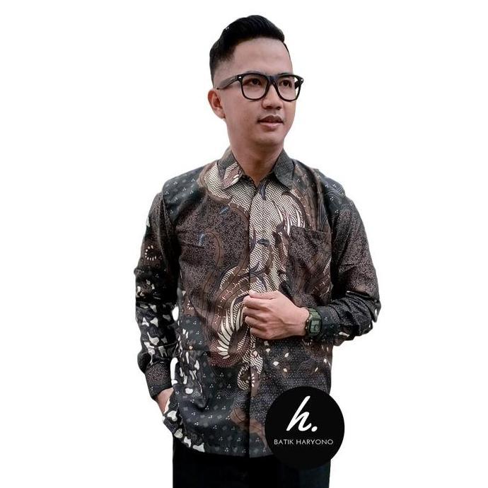 Lansungkirim- Baju Kemeja Batik Pria Lengan Panjang Mewah Terbaru Buat Kondangan