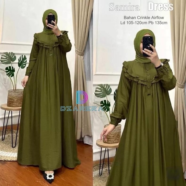 Diskon Gamis Wanita Dewasa Jumbo Bahan Crinkle Airflow Premium