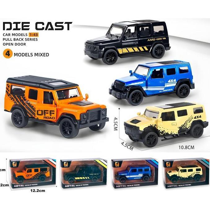 Wasingten- 11 Cm Skala 1:43 Miniatur Diecast Alloy Mobil Pull Back Brabus Hummer Rubicon Wrangler Ma