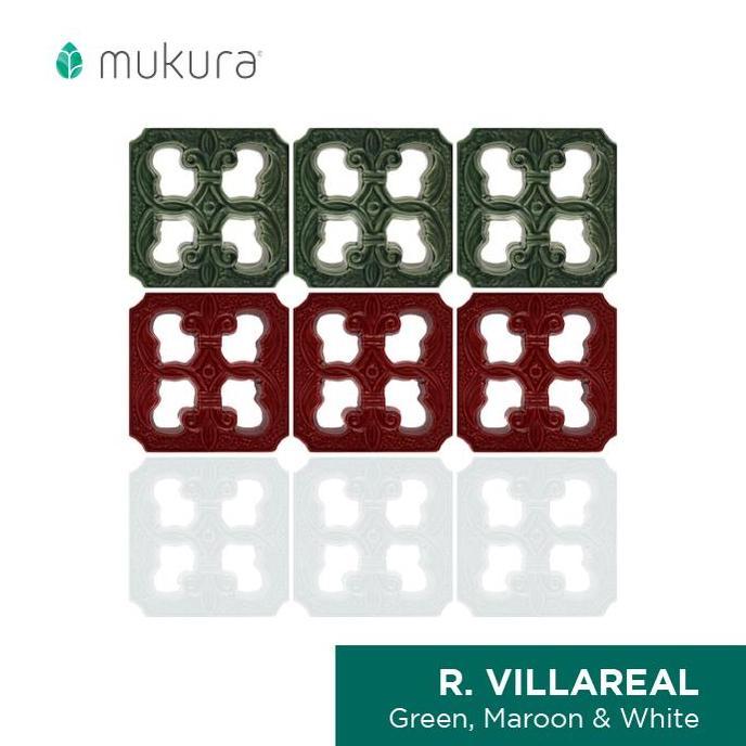 BEBAS ONGKIR - Roster Keramik Mukura Lubang Angin Keramik Villareal 20x20cm