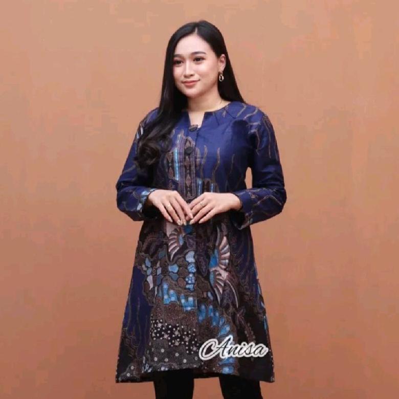 PROMO Tunik Batik Model Kancing Depan Terbaru