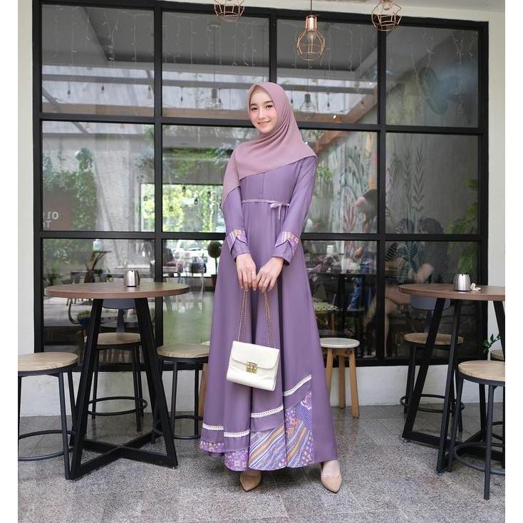Kupnad Gamis Katun Toyobo Batik - Syakila Dress Purple