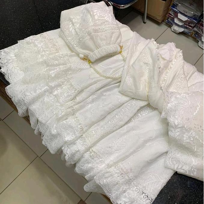 Wkwkpop- Mukena Kaluna Putih Bordir/ Mukena Putih Polo Linen Bordir