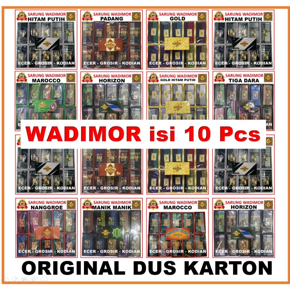 Promo Ramadhan Sarung Wadimor Grosir Kodian 10 Pcs Murah Motif Terbaru 2026 Gold Hitam Putih Tiga da