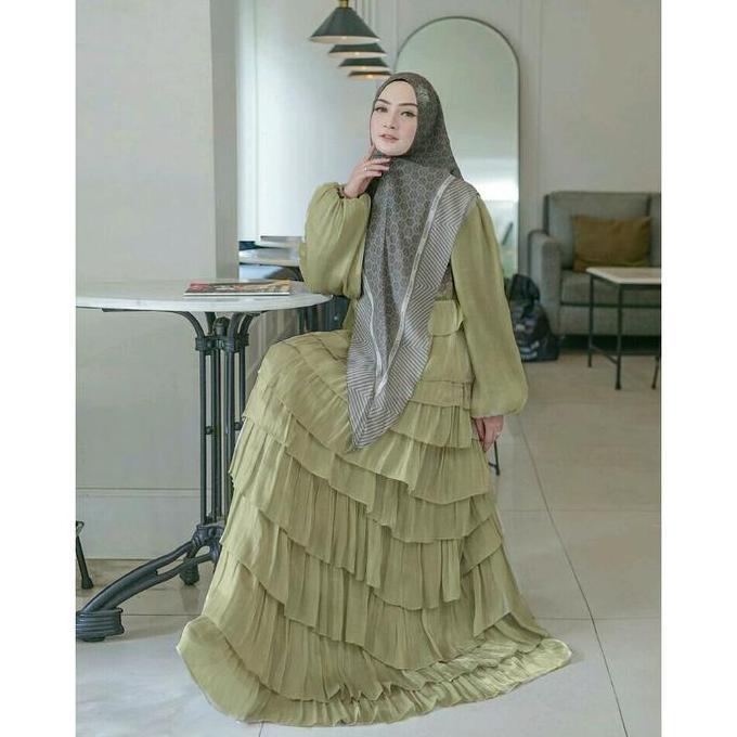 Gamis Umpak Series Yodizein Full Ceruty Digital Printing Muslim Wanita