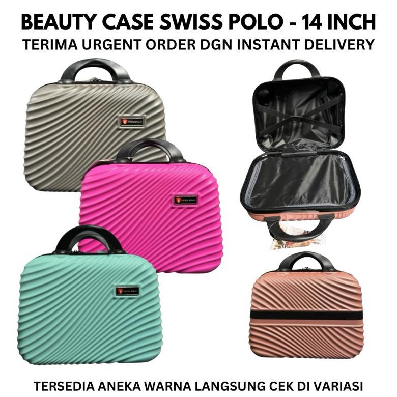 BEAUTY CASE SWISS POLO 14 INCH / KOPER MINI / KOPER MAKE UP / KOTAK KOSMETIK / POUCH TRAVEL / KOPER 