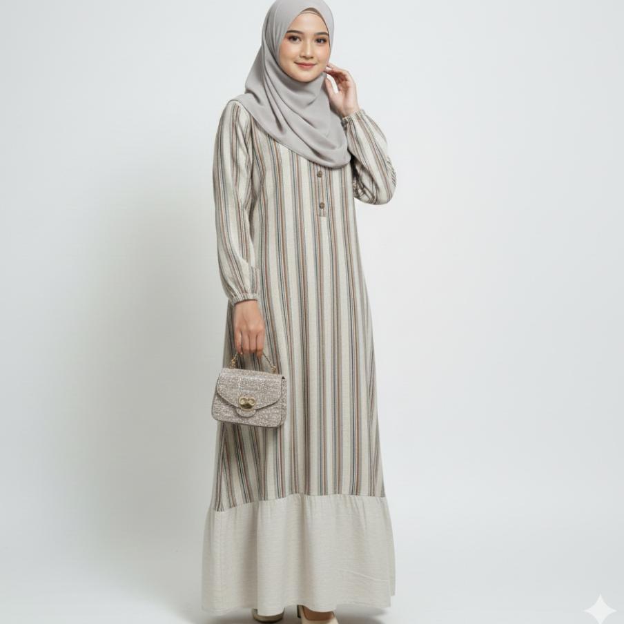 RILLEY - Gamis Aidah | Gamis Wanita Bahan Adem Linen