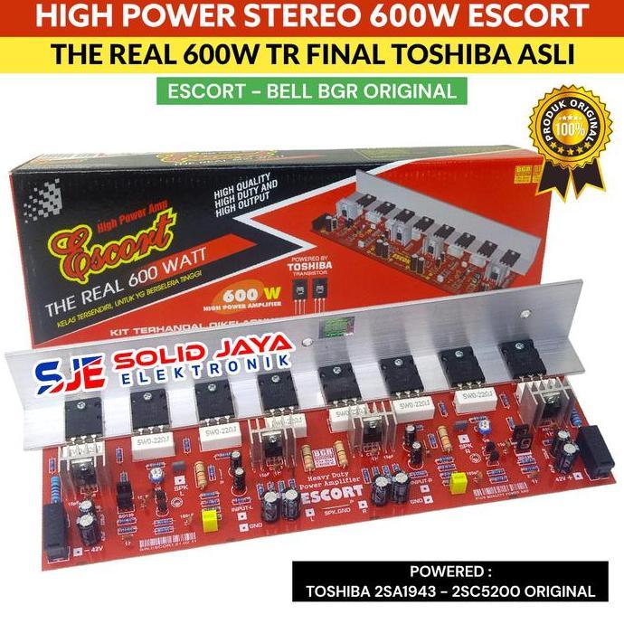 KIT POWER AMPLIFIER ESCORT 600W MURNI STEREO TR TRANSISTOR FINAL FOR TOSHIBA REAL ASLI 2SC5200 2SA19