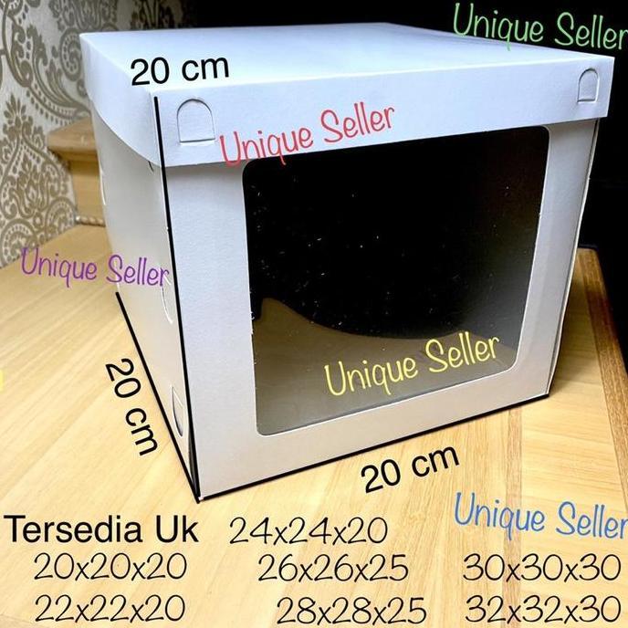 Promo [Isi10] Dus Kotak Box Tart Cake Tinggi 20x20x20 PUTIH / Dus Box Kotak Kue Tart Tinggi PUTIH Tu