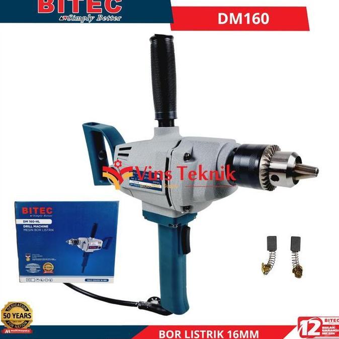 Terjangkau Bitec Dm 160 Mesin Bor Listrik Electric Drill 16Mm 750Watt Dm160