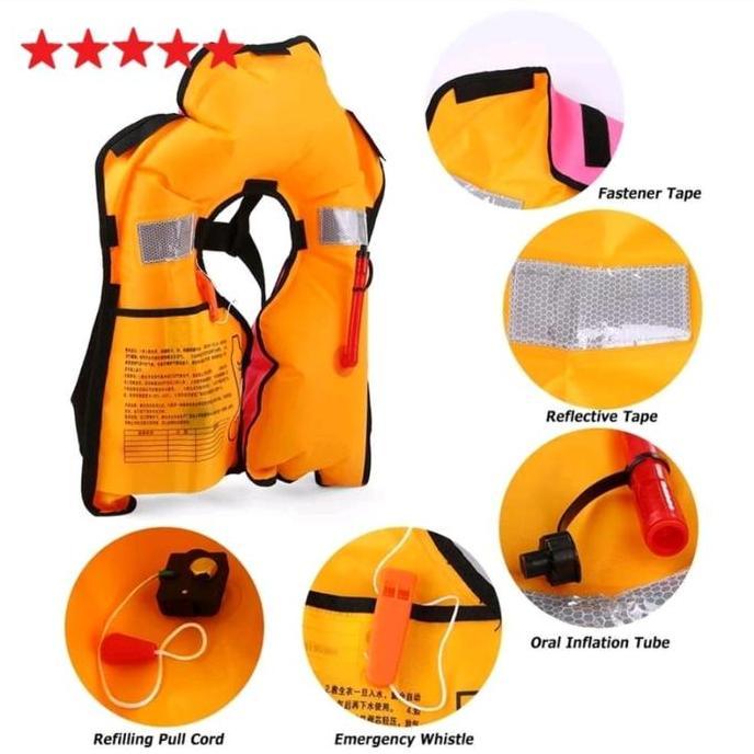 Whyy- Automatic Life Jacket Co2, Jaket Pelampung Oksigen Pesawat, Life Vest
