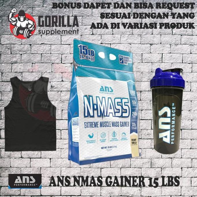 ANS N-MASS 15LBS NMASS BPOM HALAL SUPLEMEN FITNESS PROTEIN ORIGINAL DAN TERPERCAYA