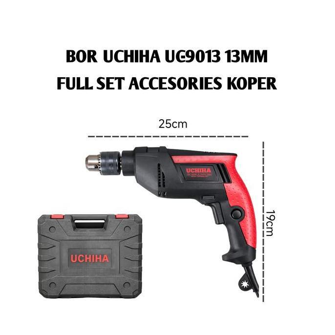 Diskon Impact Drill Uchiha 13Mm Mesin Bor Beton Besi Full Set Koper Import