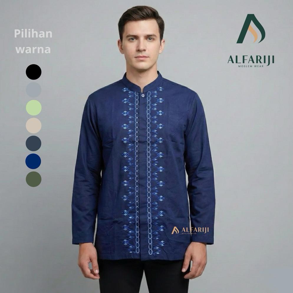 DISKON BAJU KOKO PRIA COWOK  / BAJU MUSLIM PRIA LENGAN PANJANG / BAJU KOKO DEWASA BORDIR / KOKO PRIA