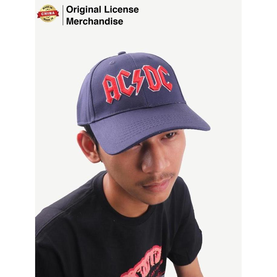 Topi Cap Baseball Golf Outdoor Polo Band ACDC Import Red Logo