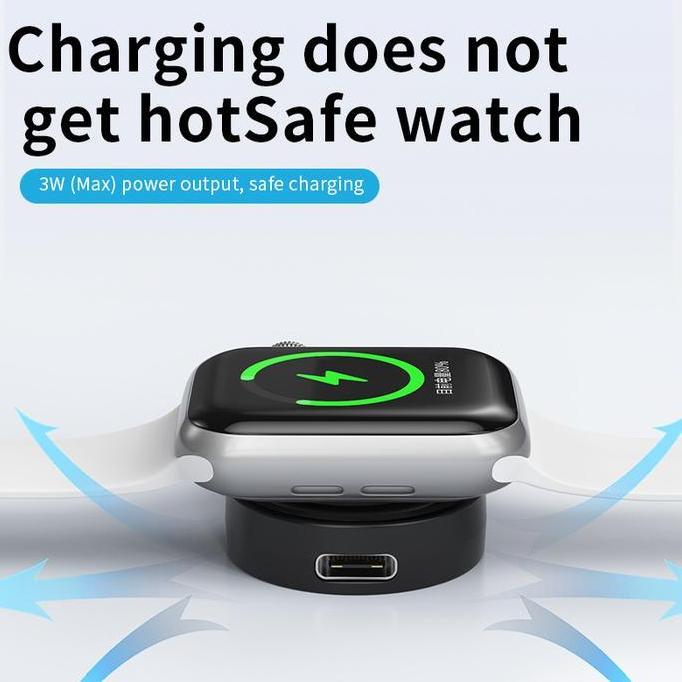 DR345 - [ KHUSUS APPLE IWATCH ] EZTECH Wireless Charger Mini Portable X53 2in1 Apple Watch Series 1 