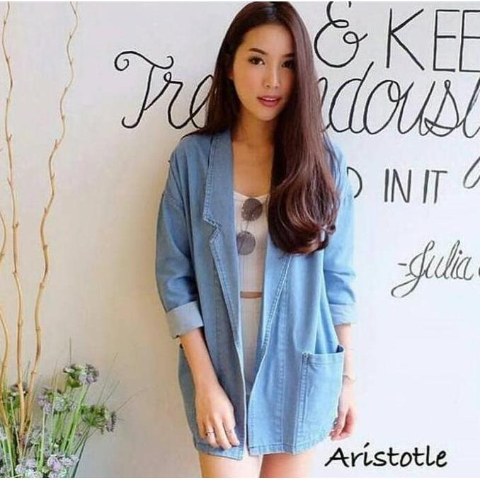 KHUSUS KAMU PRODUK outer jeans/cardigan jeans/cardigan panjang wanita/carla outer jeans KHUSUS KAMU 
