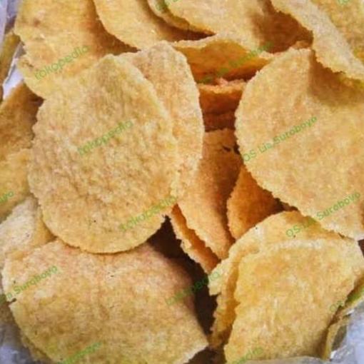 Snack Krupuk puli gendar beras mentah model bulat 500gram