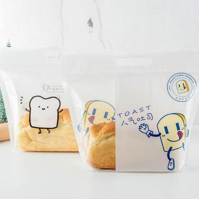 10pcs plastik roti tawar tebal ziplock kantong plastik roti tawar
