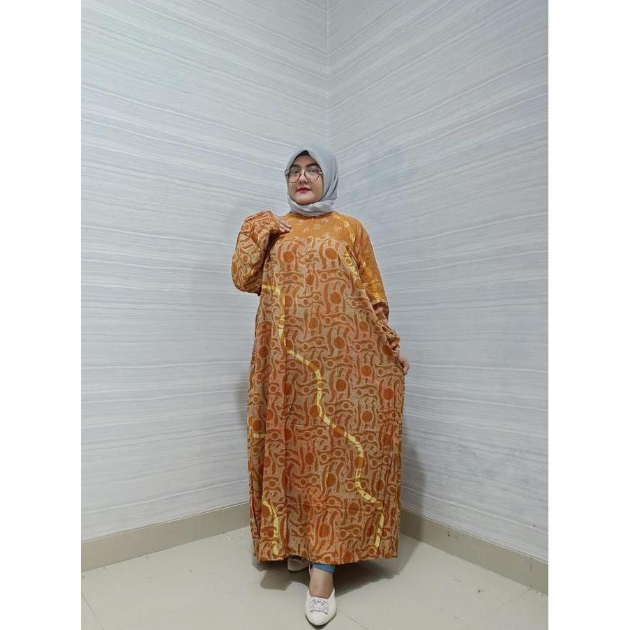 GAMIS BATIK JUMBO TALITHA LD 145 PB 135 motif Bunga Cantik Muslim Wanita Syari (TERBAIK) (TERBARU) (