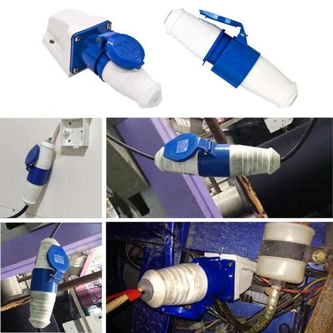 YORKSHIREY Stop Kontak 3 Phase 32A 7000W Colokan Genset 3 Kaki IP44 Steker Kaki 3 Genset 3PIN Anti A