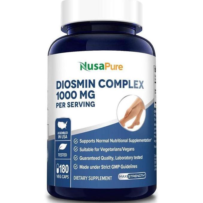 Nusapure Diosmin Complex 1,000Mg Per Serving 180 Veggie Caps (Non-Gmo, Vegan) Citrus Aurantium _Vibe