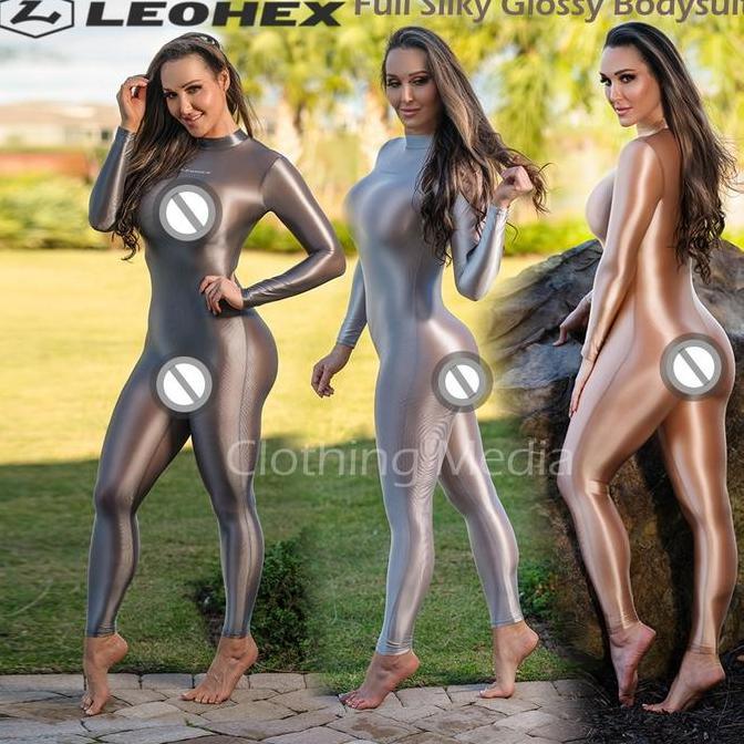 LEOHEX Bodysuit Full Glossy Premium Silky Halus Lengan Panjang Zentai