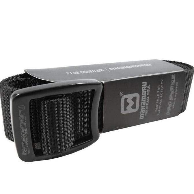 Mahameru Sabuk Ikat Pinggang Black Tactical Series Material Premium Nylon 123Cm Kepala Buckle Metal 