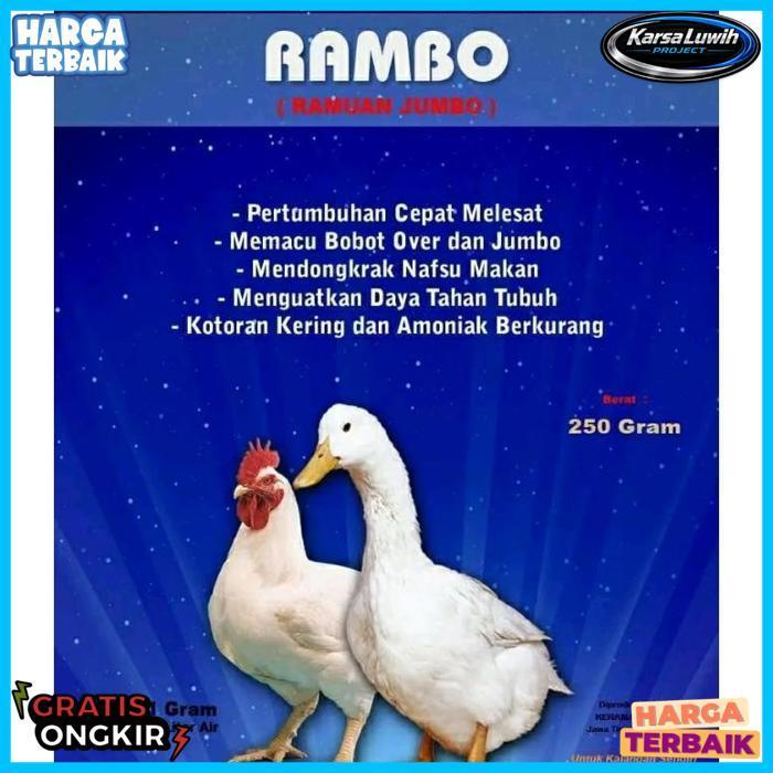 Exclusive Rambo ( Ramuan Jumbo ) - Vitamin Ayam Broiler - Untuk Bebek - Entok - Penjantan - Joper - 