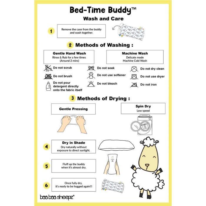 Baabaasheepz Bedtime Buddy Pillow Case XL Size Sarung Bedtime Buddy Classic Grey Cute Chef Sweet Dre