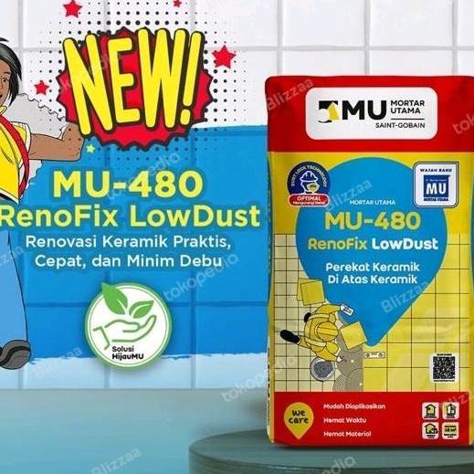 PROMO DISKON - Mortar Utama MU 480 Perekat Keramik diatas keramik RenoFix MU480 -25kg