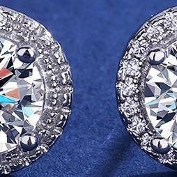 Agiao Anting Pejantan Berlian Penuh Moissanite Bulat Korea 1 Karat Untuk Pria Dan Wanita