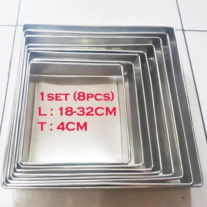 Loyang Bolu Kotak 4cm | Loyang Persegi Panjang Loyang Cake Loyang Bolu Gulung Loyang Alunium